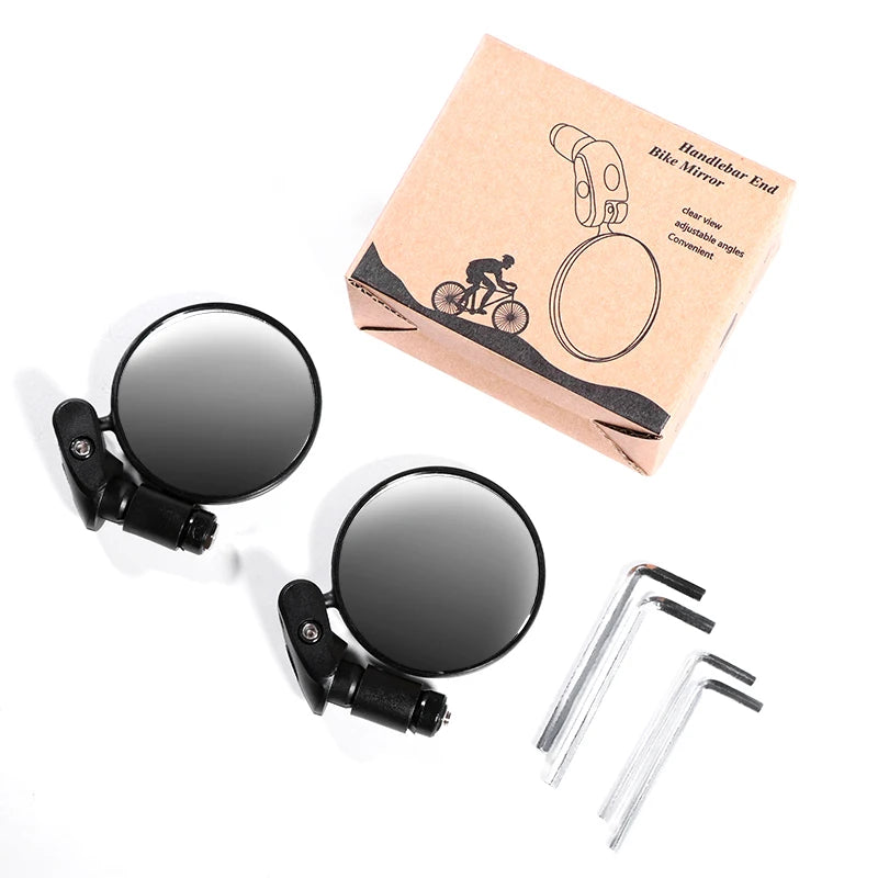 Rearview Mirror Handlebar Rotate Wide-angle for Electric or Push Bikes