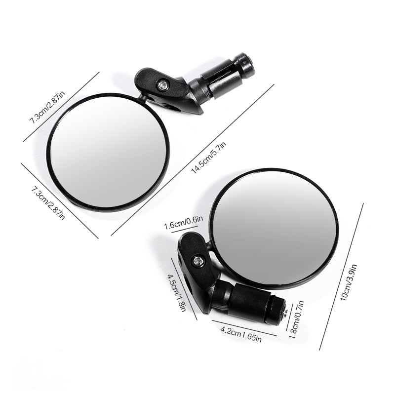 Rearview Mirror Handlebar Rotate Wide-angle for Electric or Push Bikes