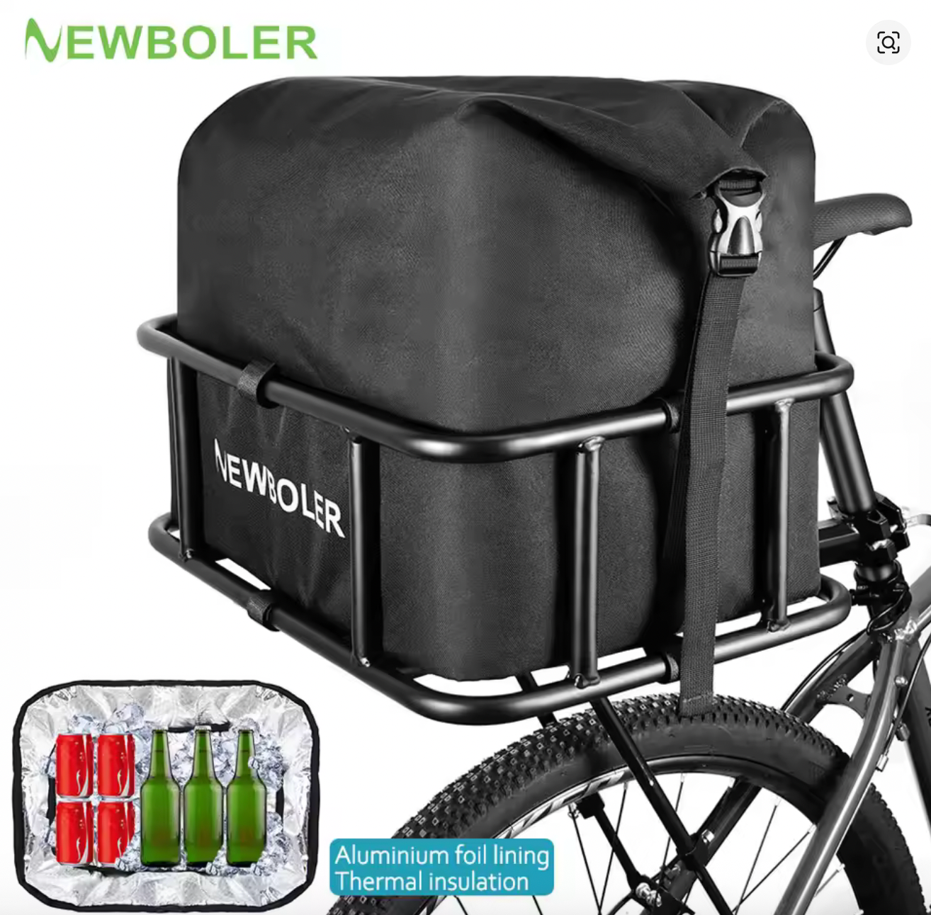 Insulated Dry Bag Cooler for Bike Baskets