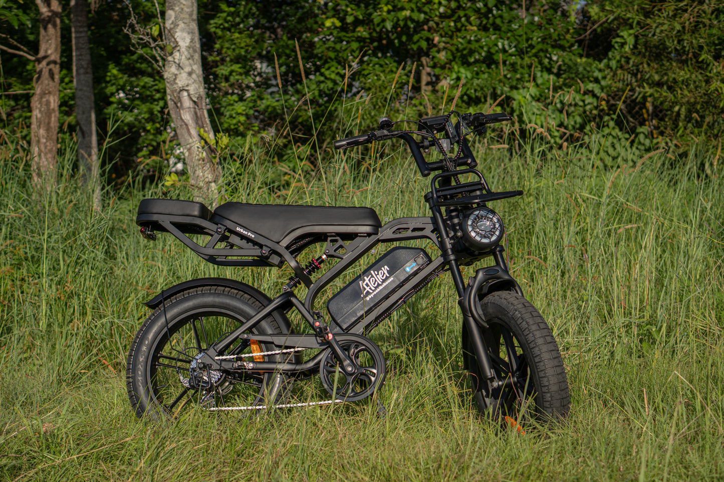 Atelier Urban Pro – V20pro Fat Tyre Electric Bike (250W, 48V, Dual Suspension)