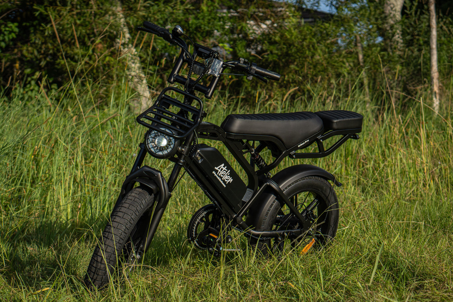 Atelier Urban Pro – V20pro Fat Tyre Electric Bike (250W, 48V, Dual Suspension)